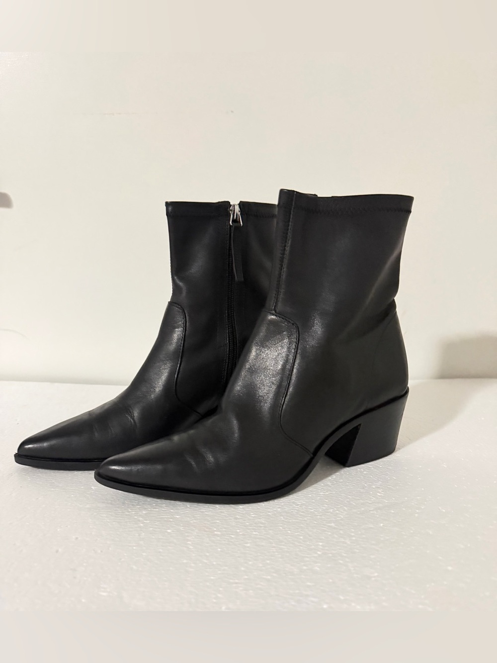 Leather Heeled Cowboy Ankle Boots